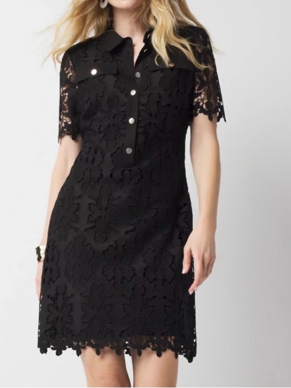 🆕 White House Black Market Black Lace Sz 12 Dress Gorgeous Lace Detail $225 New